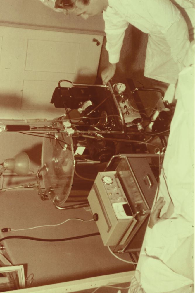 John operating a Kolff Baxter-Travenol Twin Coil Artificial Kidney